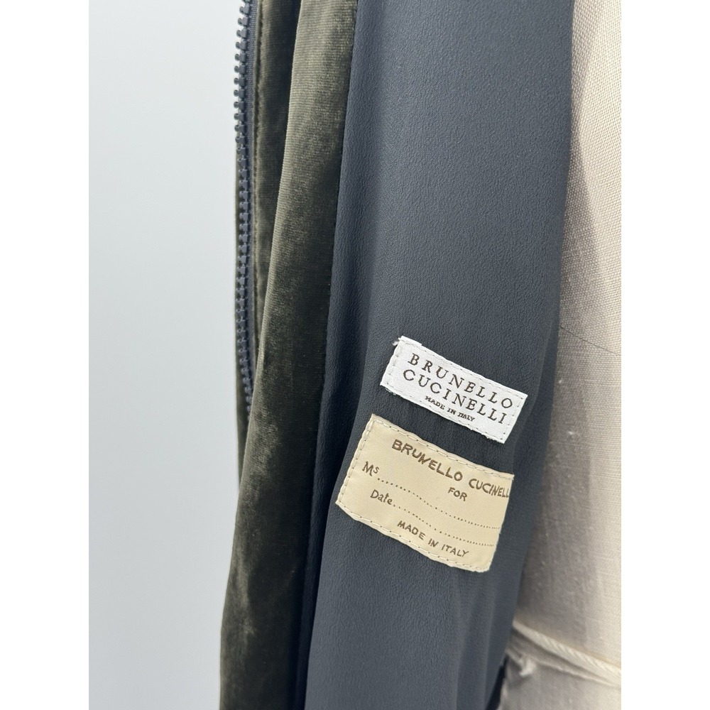 Brunello Cucinelli Coat Silk Blend Women's IT 38 Olive Green Quiet Luxury - Picture 10 of 16